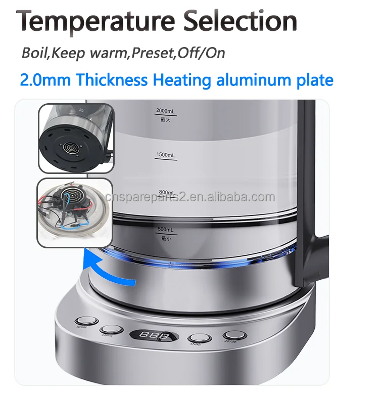Smart Automatic Stainless Steel Heating Element Keep Warm Tea Maker Set Glass Electric Turkish Tea Maker