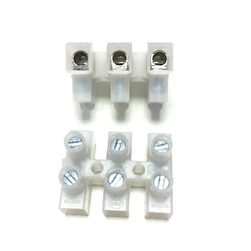 Вставкой из латуни 3 Way Клеммник с 450V 57A для проводки 10mm2