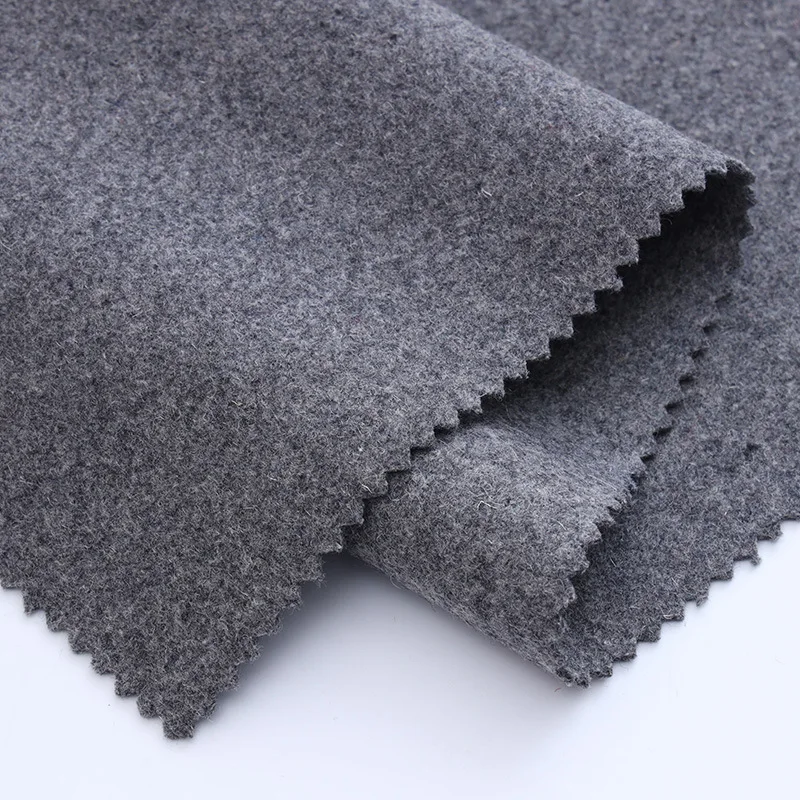 High Quality Heavy Wool polyester brushed blend flannel woven melton tweed fabric for overcoat