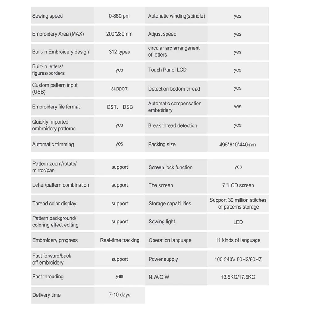 ES6 Multi-functional Computerized Sewing Easy Operating Stitching Computerized Embroidery Machine