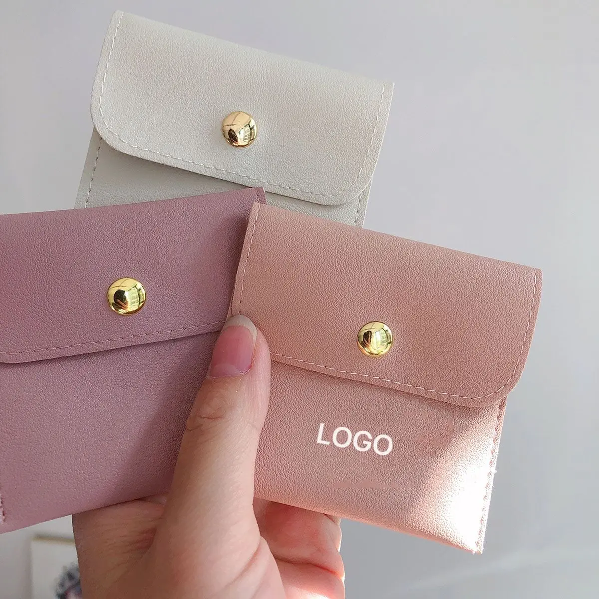 Luxurious Custom Blank Logo Pu Jewellery Suede Bag Envelope Pendant Bracelet Cosmetic Velvet Jewelry Packaging Pouch For Display