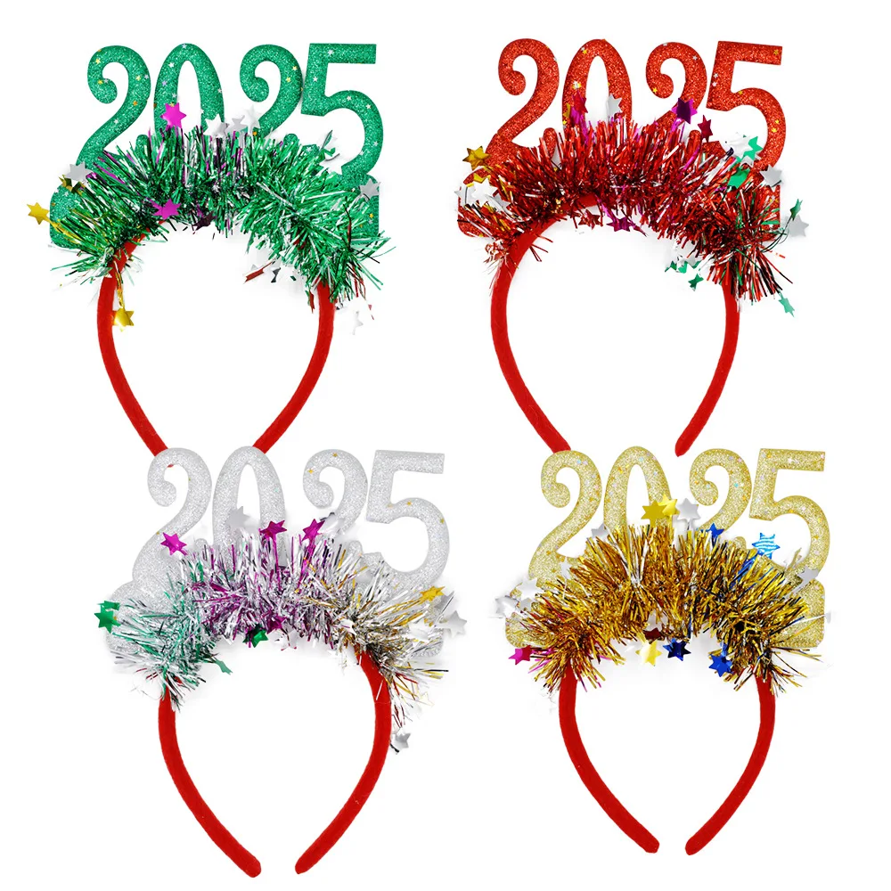 Hot Sale Blingbling Sweet Christmas Decoration Supplies 2025 New Year Party Hair Accessories Colorful Party Holiday Supplies