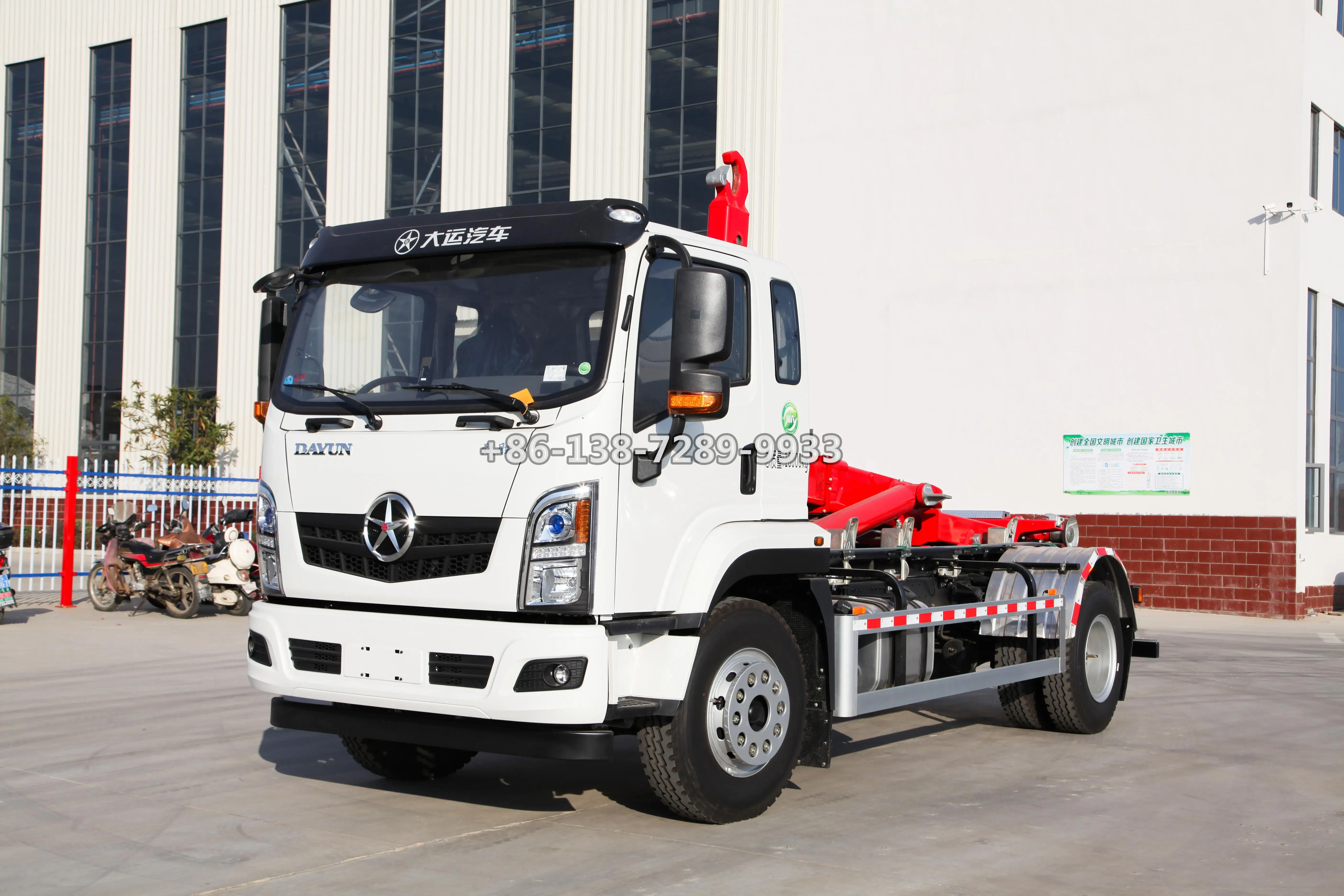 Dayun 9tons Hook arm garbage truck 10 tons Hydraulic Arm Hook Lift Garbage Truck 12tons Roll-off Hook Lifting Garbage Truck