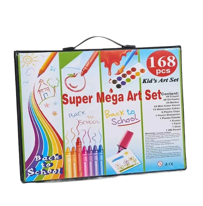 168 Pack Art Set for Students Budding Artists Plastic Crafts Painting Drawing Kit for Kids Teens Boys Girls for School Use