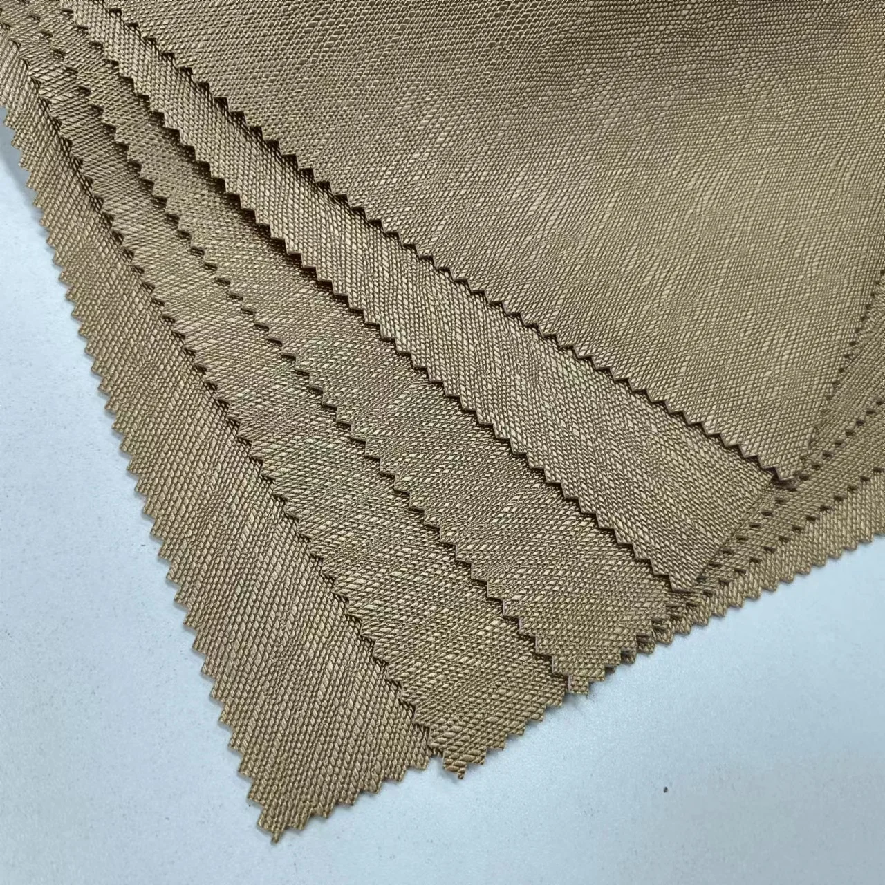 Golden 1.2mm brushed backing embossing woven faux vinyl decorative pvc leather fabric for handbags