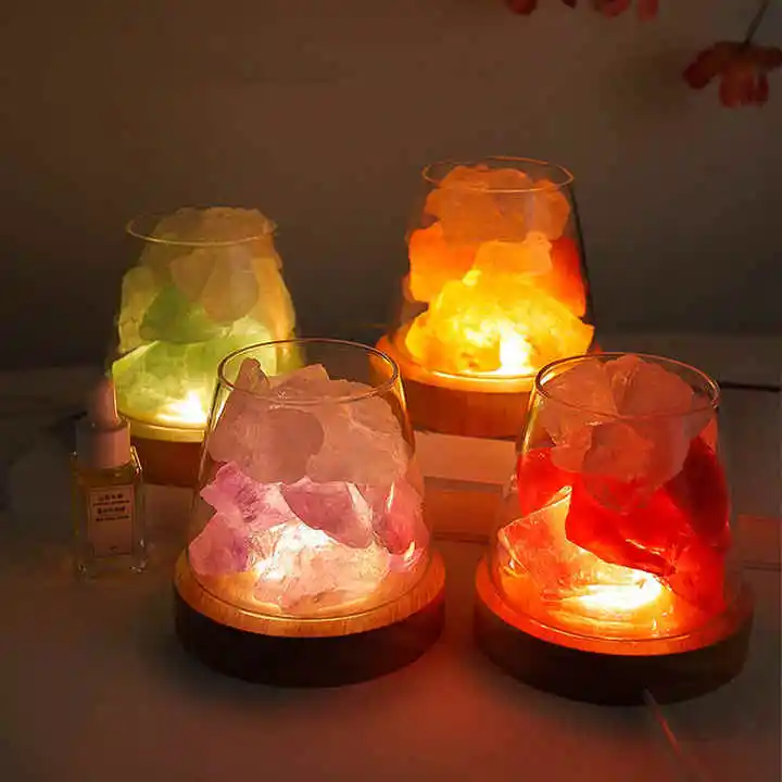 crystal salt lamp aromatherapy scent humidifier machine electric ultrasonic essential oil aroma air diffuser