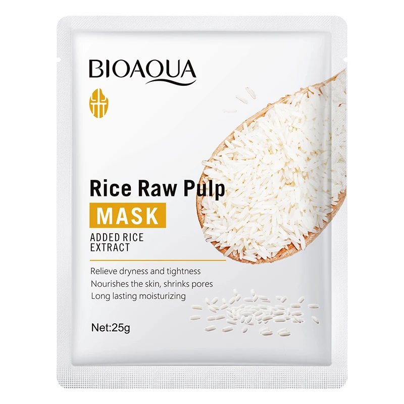 BIOAQUA  Rice Puree Mask Moisturizing delicate and smoothmaking skin beautiful and elastic Skin Care Patch Mask K1