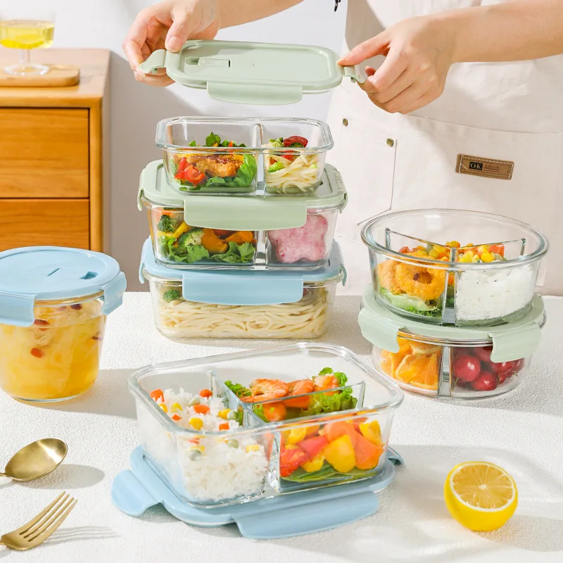 Lunch Box Manufacturer Bpa Free School Custom New Glass Lunch Box Reusable Sushi Bento Box Set With Lid