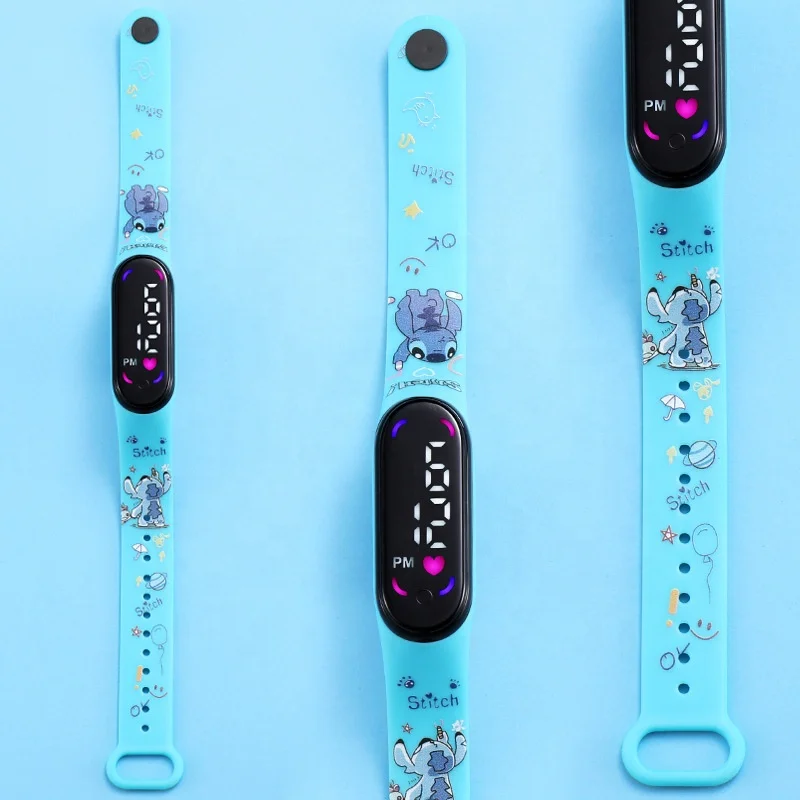 Оптовая продажа Лидер продаж водостойкие детские электронные часы mi band полностью печатный мультяшный браслет сенсорные СВЕТОДИОДНЫЕ цифровые