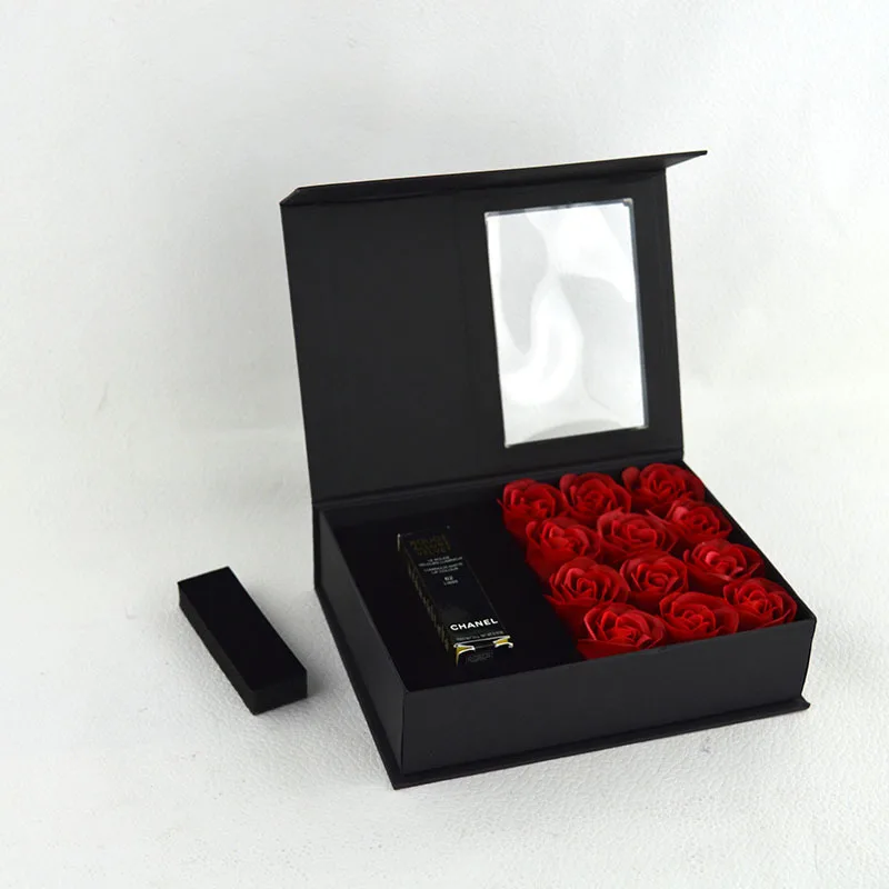 Custom design luxury lipstick carton perfume bottle packaging bag rose flower gift box packaging boxes