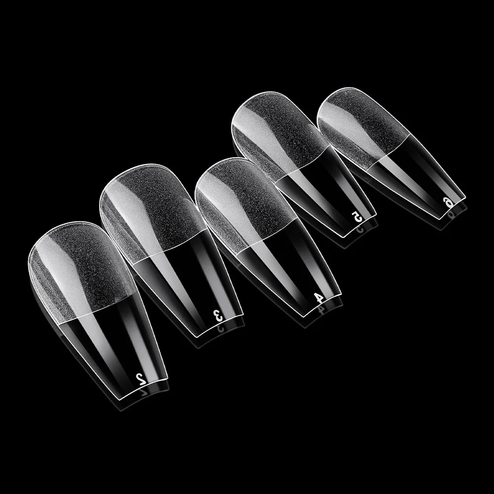 120pcs  Full Cover Ultrathin Frosted Ballerina Coffin Almond Olva Stiletto Nail Tips Soft Gel Nail Tips Gelly Tips