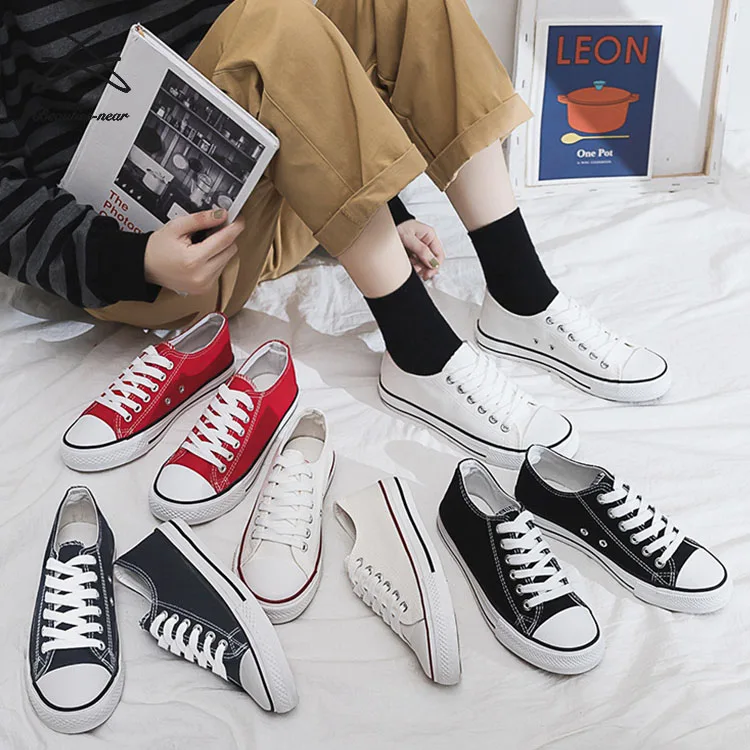 Unisex Men Fashion Sneakers Casual Couples White Classic Womens Canvas Shoes Vulcanize Walking Shoes Custom Casual Man Shoes