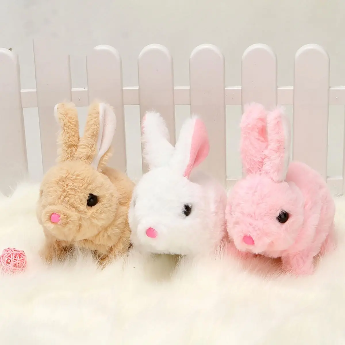 Interactive Bunny Rabbit Plush Toy Twitching Mouth and Nose Interactive Electric Animals Plush Gift For Kids