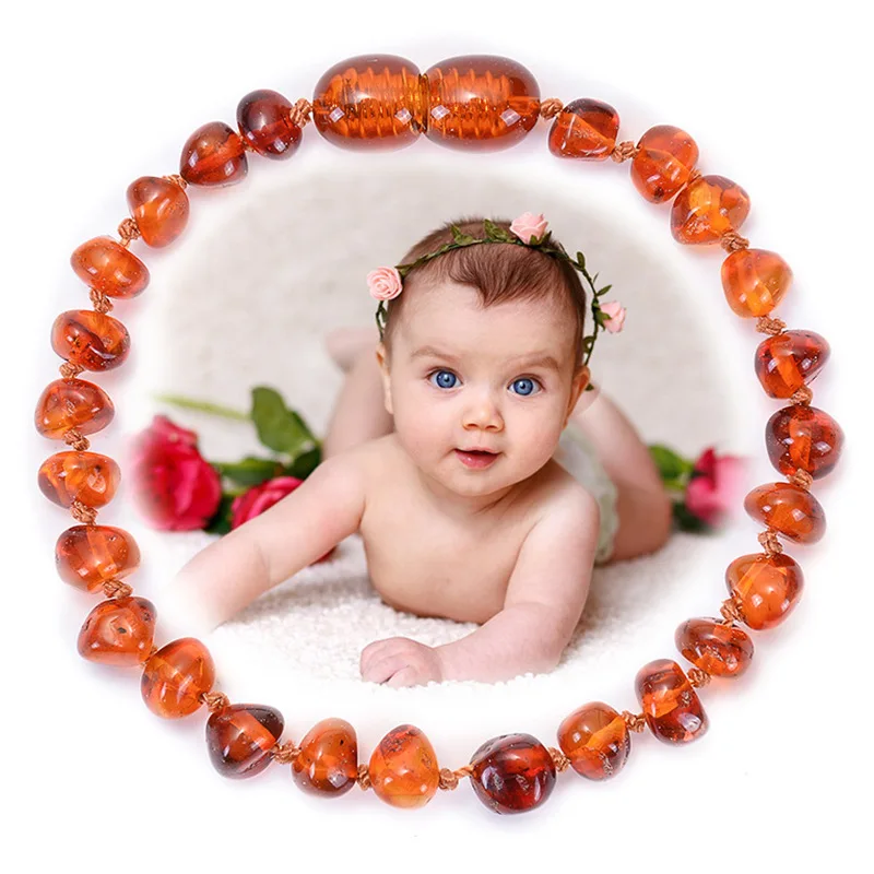 High Quality Baltic Sea Natural Amber Baby Diy Irregular Amber Jewelry Bracelet Hand-Assembled Beads Bracelet for Children
