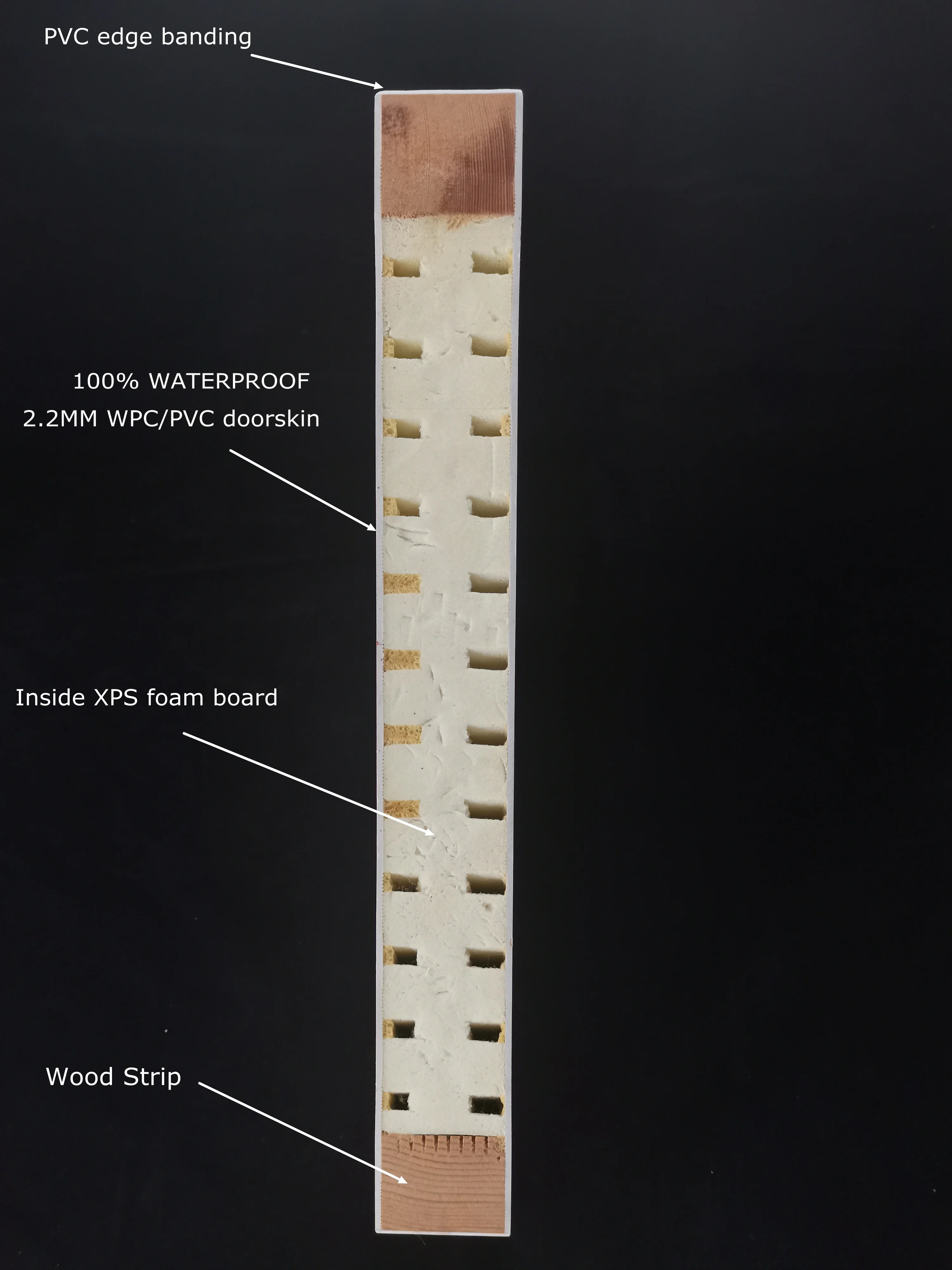 Waterproof Wood Plastic Composite Wpc Skin Door Interior Pvc Abs Door For House