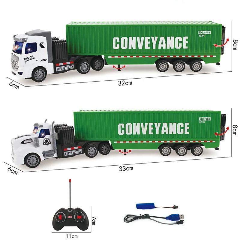 Custom Logo Logistics Gift 1/48 Cargo Truck Transport Container Vehicle Model Toys RC Remote Control Car