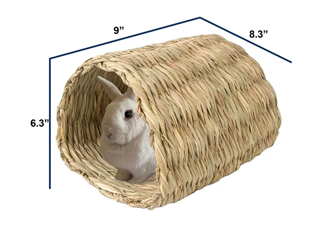 WILDMX Small Animals Bed Grass Hideout Tunnel Chew Toy Activity Centre Nest Tunnel Hamster Guinea Pig Grass Hiding Place