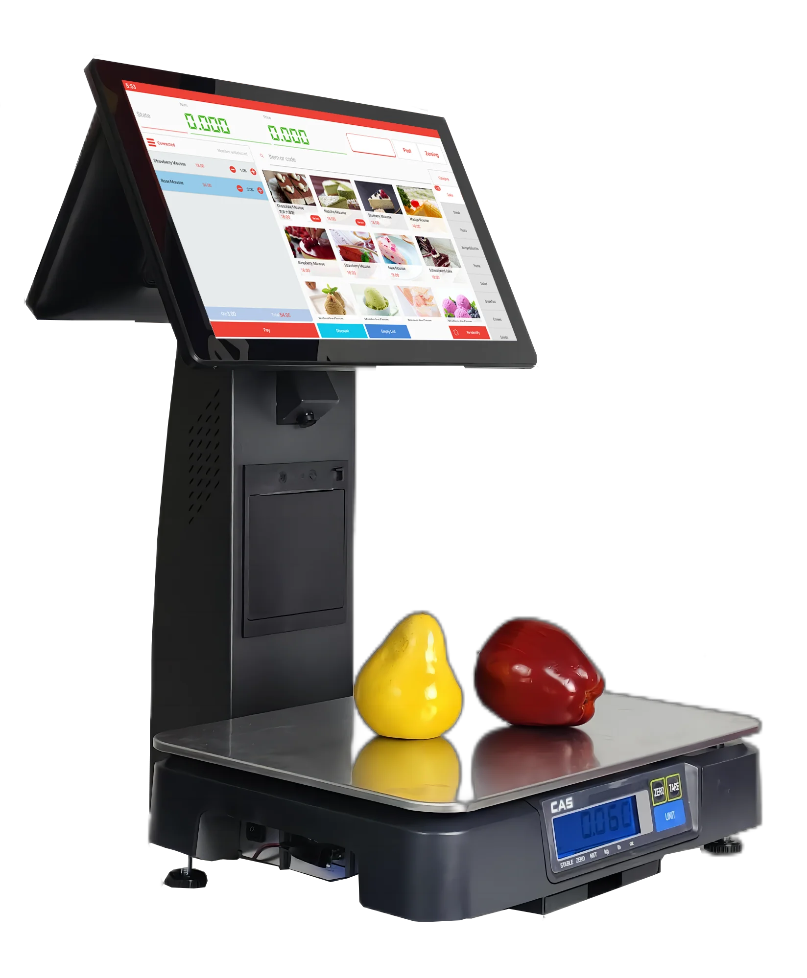 AI сенсорный экран POS для супермаркета весы ПК/Android Розничная торговля программное обеспечение со штрих-кодом/тепловая печать распознавание