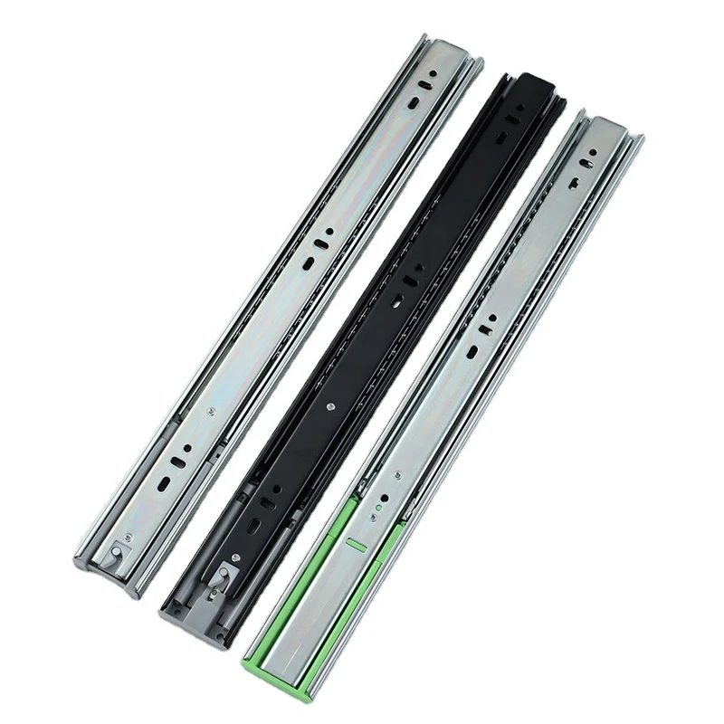 Furniture hardware 45mm heavy duty telescopic channel soft close drawer slide cabinet