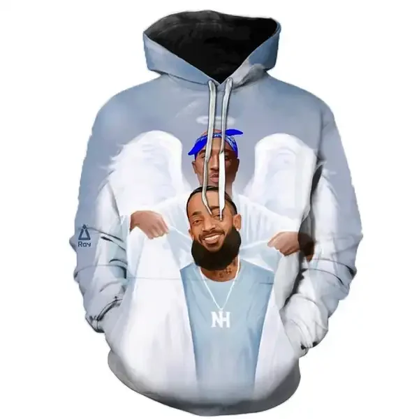 3d Printed Hoodies for Men Rapper R.i.p Tupac Digital Printing From All Over Print Oversized Oem Odm Pullover