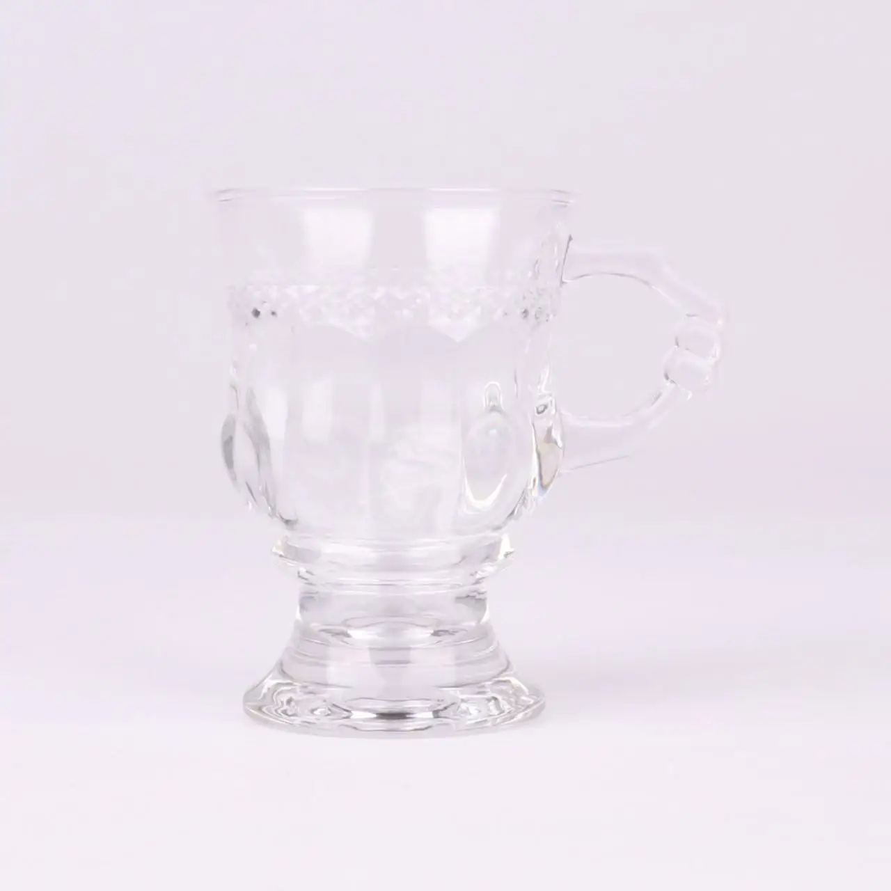 145ml Coffee Mug Glassware Luxury Old Fashion Tea Cups With Handle Glass Water Drinking Vintage Amber Color Embossed Gift