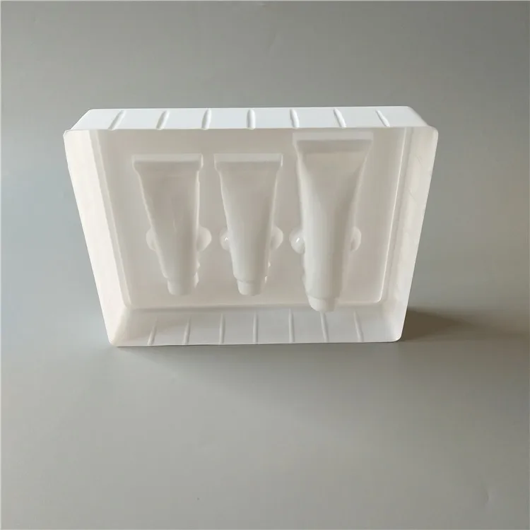 hot blister Customized white color plastic skin care insert packaging tray blister cards