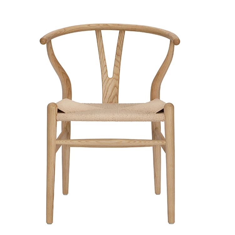 Оптовая продажа классический современный деревянный стул из ротанга Hans Wegner массива ясеня для