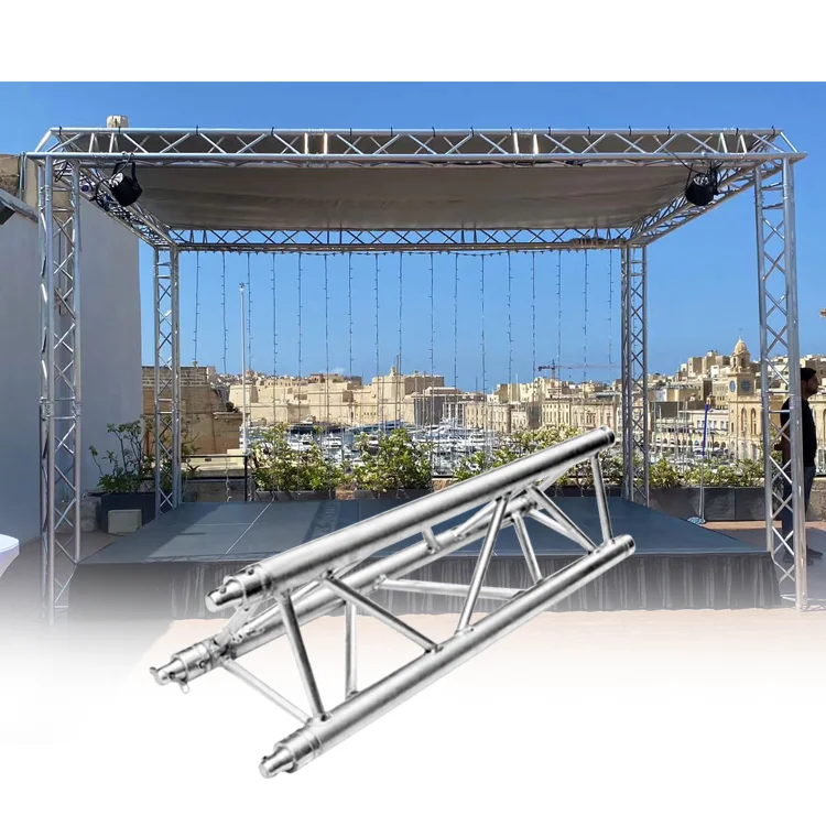 Aluminum Dj Booth Stage Goal Post Led Screen Triangle Lighting Global Trusses for events