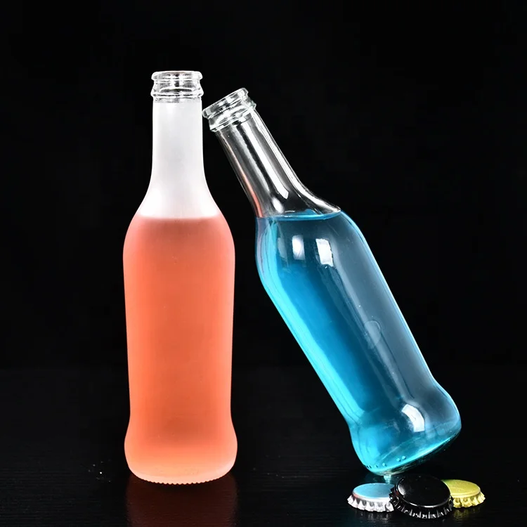 stock high quality 275ml soda drink glass bottle with crown cap for sale