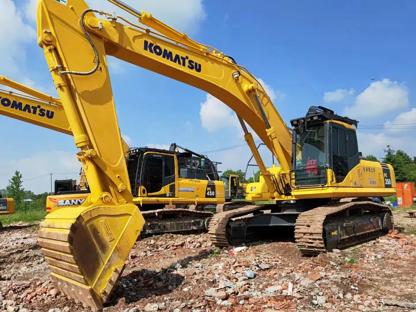 Япония строительная машина komatsu pc350 на гусеничном ходу земляных работ/подержанная рольставни/Подержанный большегрузного оборудования/землечерпалки pc350-7