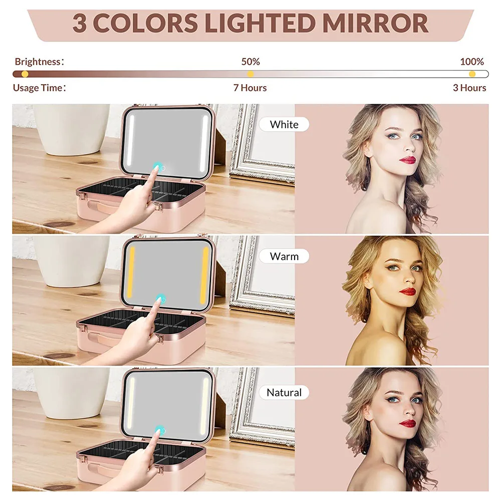 Customised Eco Friendly Large Women Portable Magnetic Makeup Storage Cosmetic Pencil Brush Bag Train Case For Makeup Large