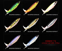 Whopper Popper 9cm/11cm/13cm Topwater Fishing Lure Artificial Bait Hard Plopper Soft Rotating Tail Fishing Tackle Geer