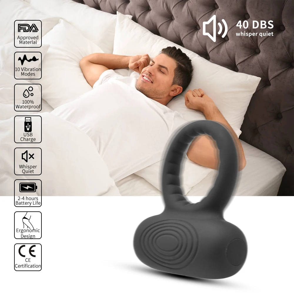 wholesale electric remote control man delay ejaculation adult vibrating male penis erection ring cock rings with clit vibrators