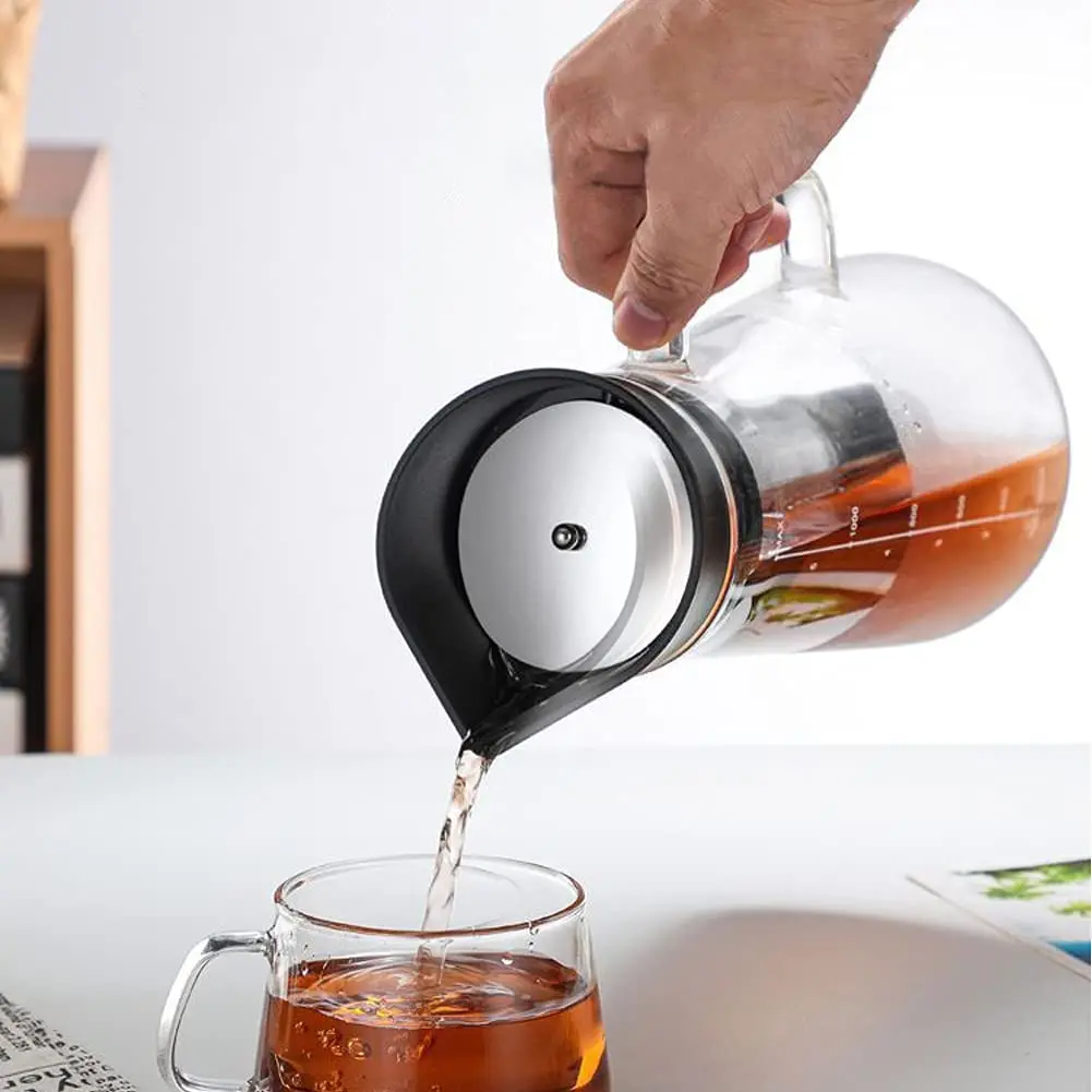 New arrival clear glass cold brew coffee maker glass water pitcher iced tea maker with lid