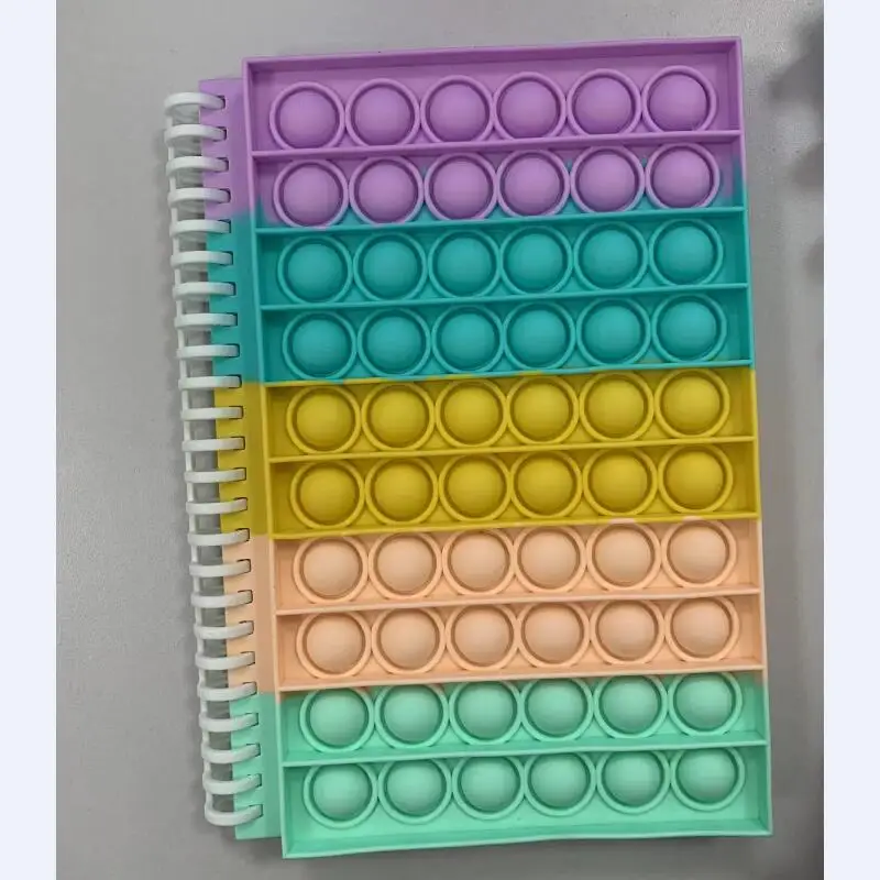 Loose leaf Popper Bubble Fidget Notebook detachable A5 Pop Finger Push Fidget Spiral Notebook