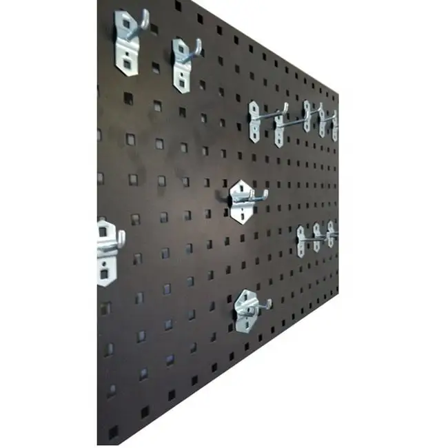 Single-Tier Pegboard Wall Display Organizer Size-to-Cut for Garage Hardware or Kitchen Tools Plastic PP or Metal Pegboard