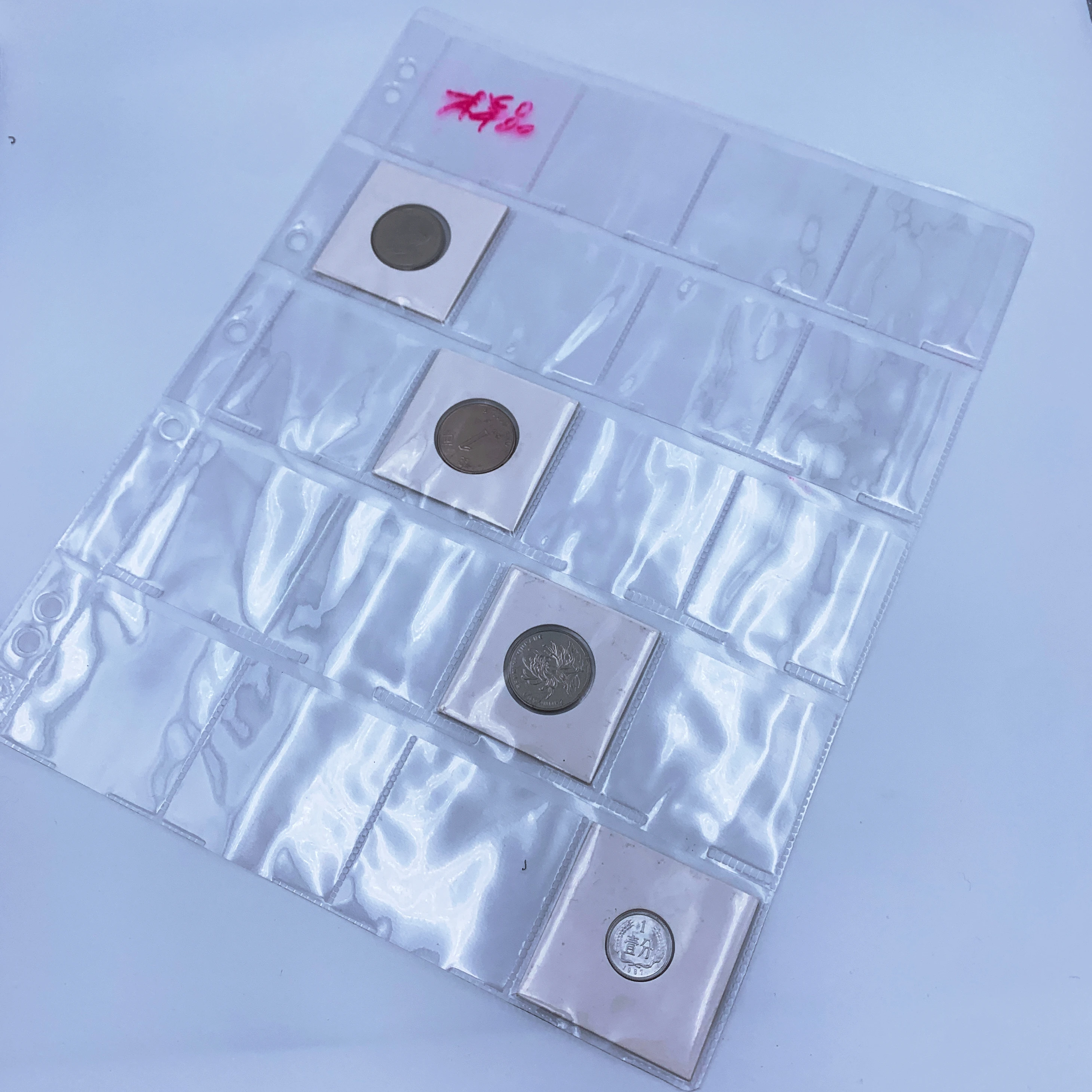 the sheets for coin flips  PVC film  album inside pages  20 pockets