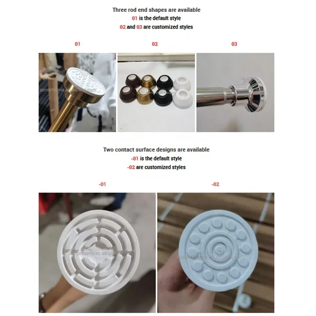 Adjustable  stainless steel telescopic Black Silver White Gold Brown shower tower hang extendable curtain rod pole