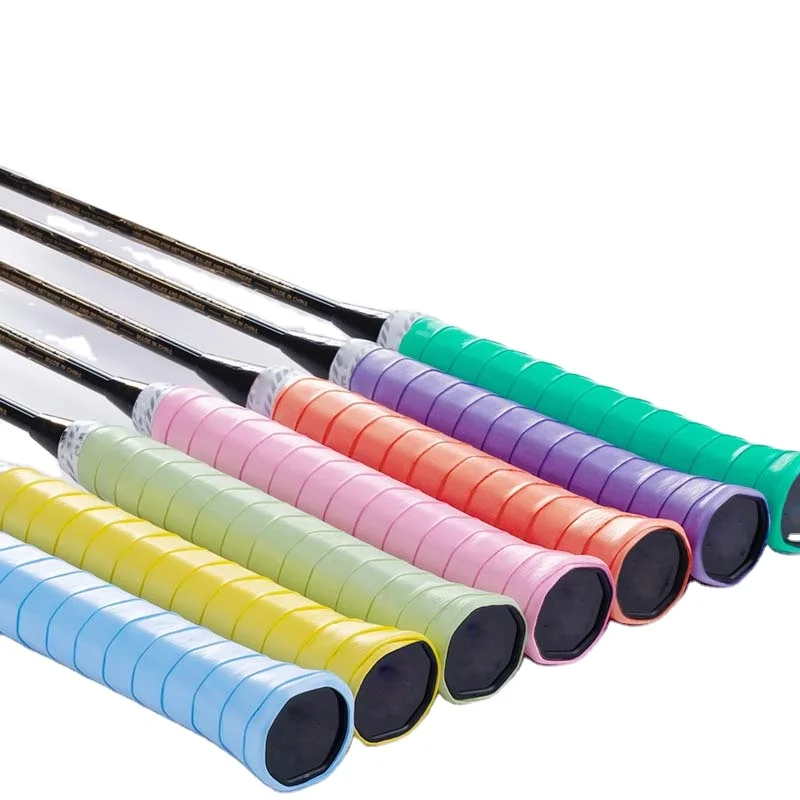 Bulk Sale Customized Colorful Non Slip Super Tacky Badminton Tennis Racket Grip Tape Pickleball Padel Racquet PU Overgrip