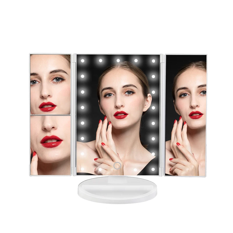 Fullkenlight desktop touch compact led makeup mirror smart make up mirror with led light