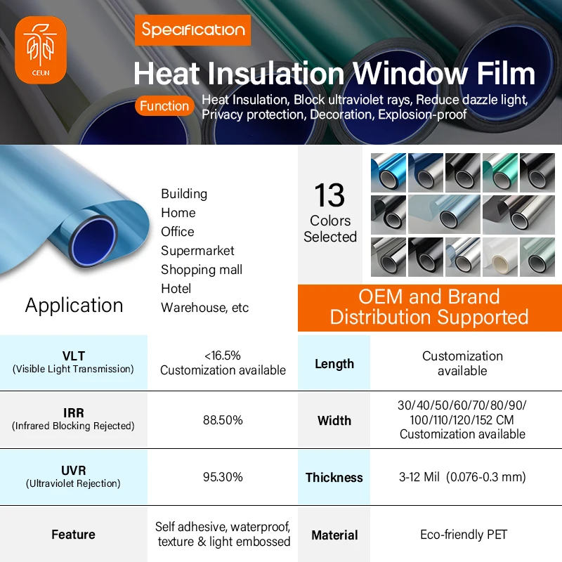 Factory Hot Sale Exterior Self Adhesive Window Film For Windows