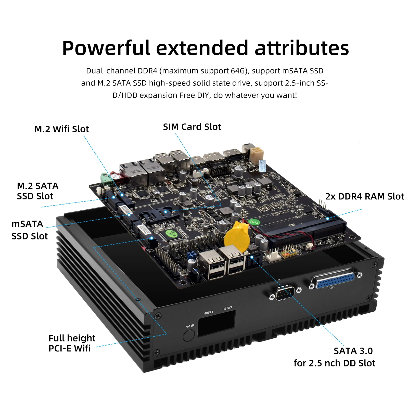 Hystou 8-го поколения процессор Core I5 8250U Калькулятор настольный DDR4 3 дисплей безвентиляторный мини промышленный