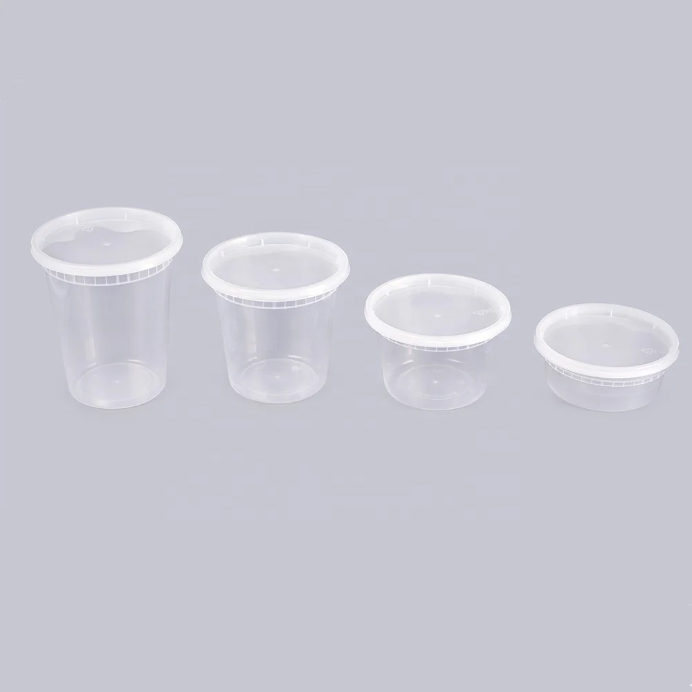 Take away soup or drinks cups disposable pp plastic cups with pe lids has good leak-proof performance