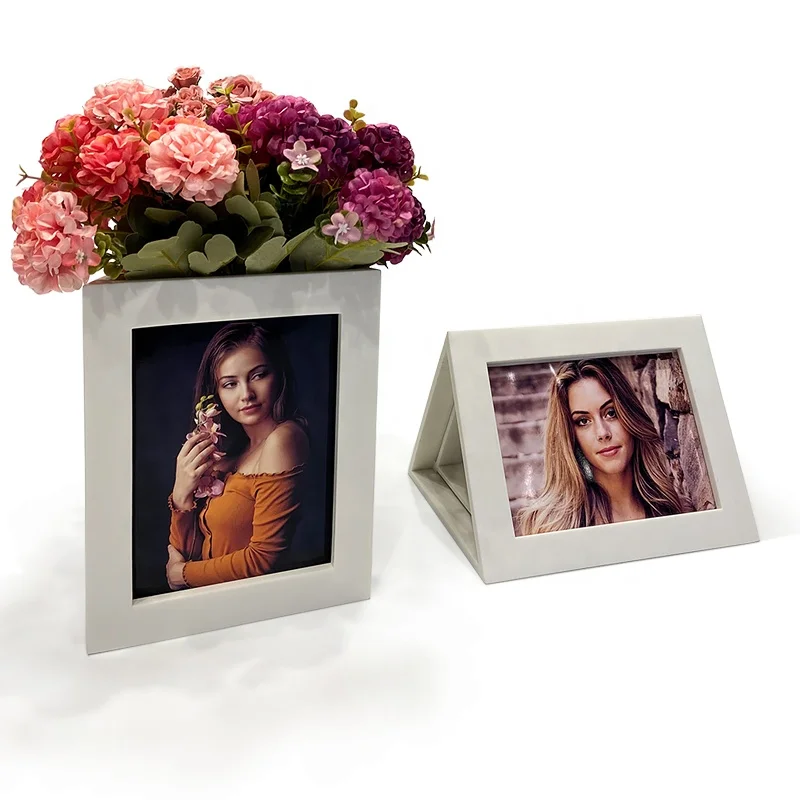 Suanti China wholesales triangle kids resin craft glitter small photo frames diy handmade desktop girl baby white picture frame