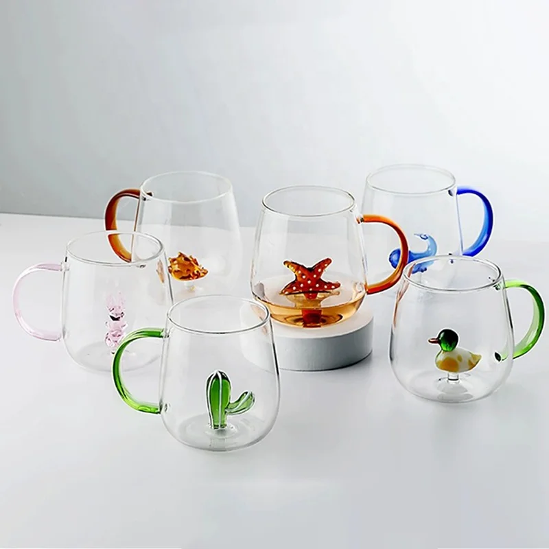 Wholesale Custom Vintage 3D Creative Animal Shaped Glass Cup