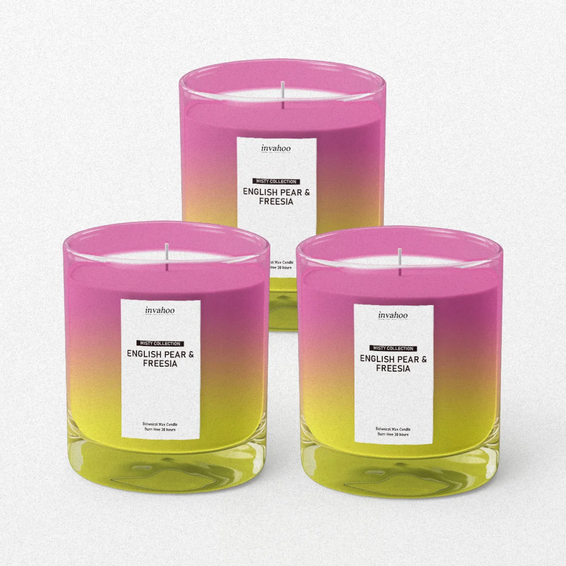 INVAHOO velas de soja aromaticas glass sentet soy wax box empty candle jars for candle making scented candle