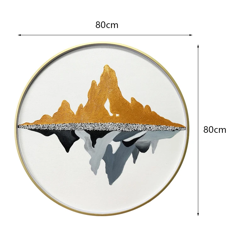 Abstract Golden Mountain Canvas Wall Art Prints Gold Birds Posters Nature Landscape Painting Inspiring Pictures Home Wall Decor