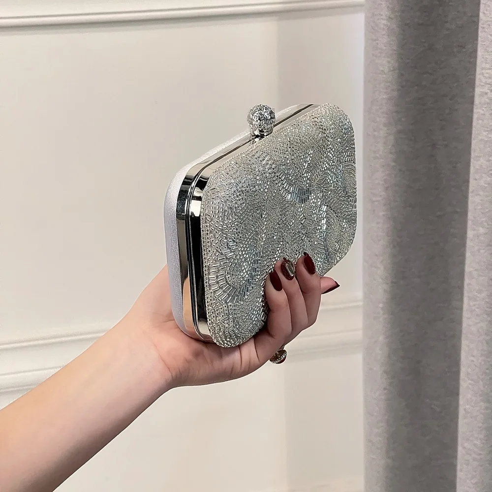 Embroidery Beaded Evening Bag Satin Dress Clutch Bag Ladies Banquet Bag NE1005