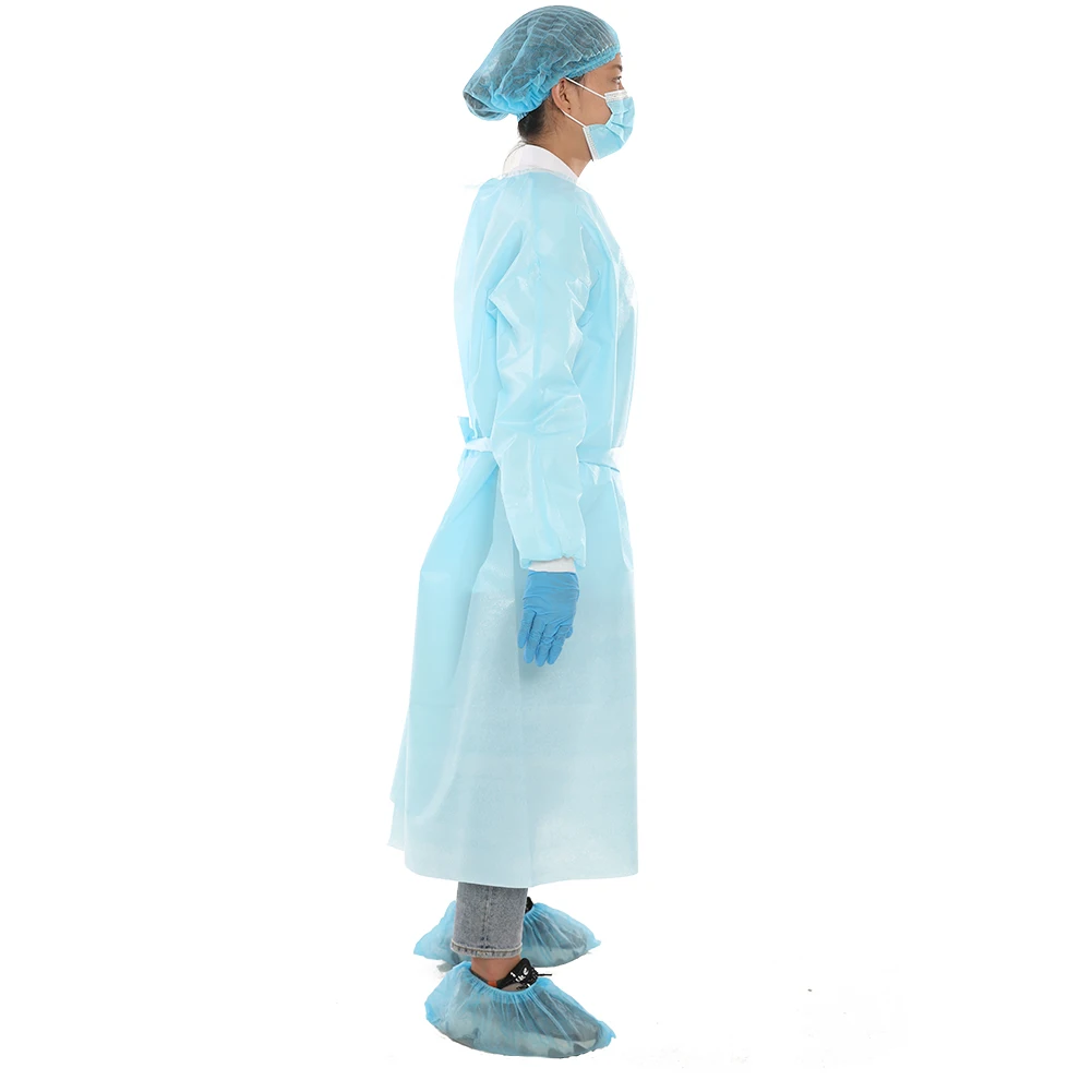 3A Medical Manufacturer Blue Yellow Non-woven Knitted Cuff Waterproof AAMI Level 2 Disposable Surgical Isolation Gowns
