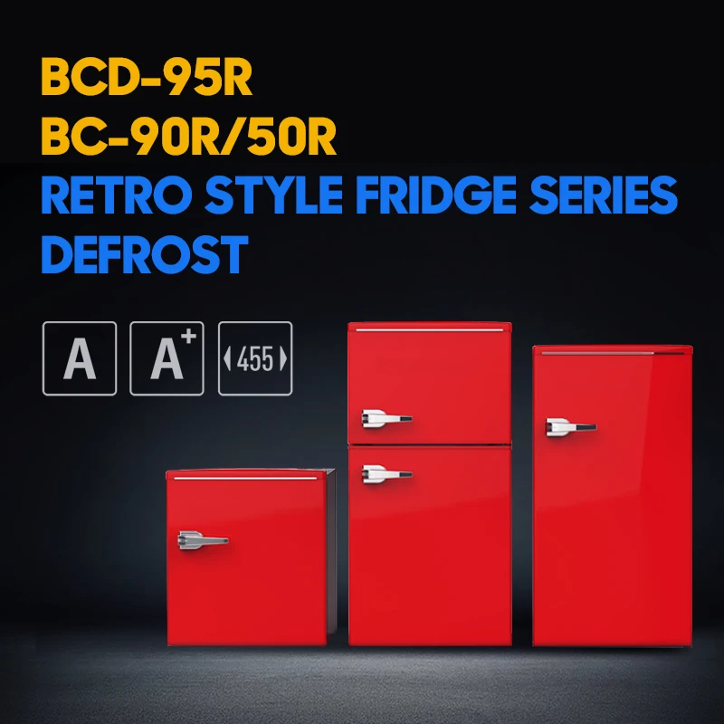 3.2cu tf Retro style fridge Single door defrost refrigerator